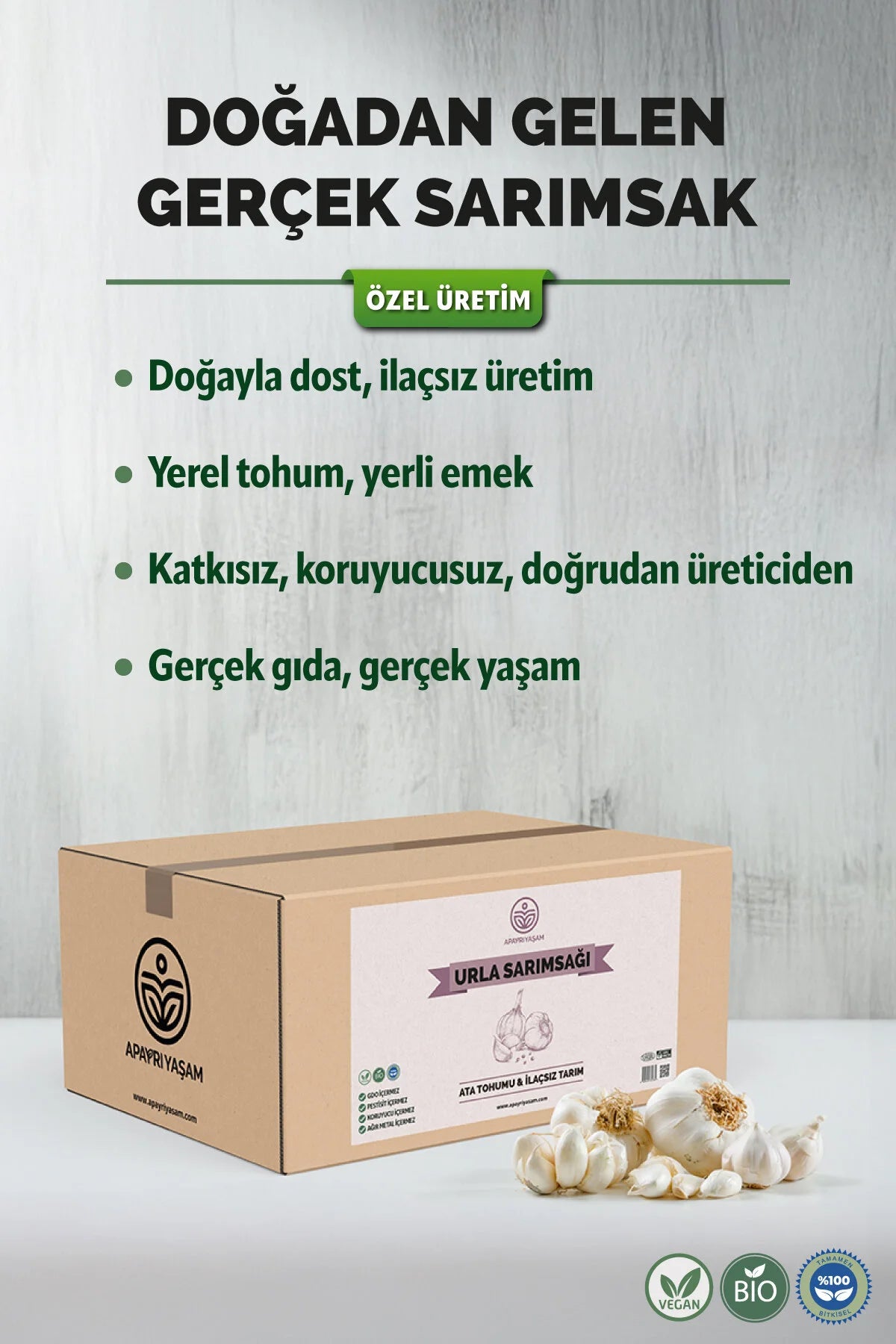 %100 Doğal Urla Sarımsak 1000gr