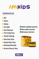 Çocuklara Özel Mumiyo, Arı Sütü, Polen Içeren Yoğunlaştırılmış Bio Macun %100 Bitkisel Apakids Apayrı Yaşam