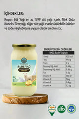 %100 Koyun Sütünden Özel Üretim Sade Yağ Yemeklik (Laktosuz, Kazeinsiz, Ghee) Apayrı Yaşam
