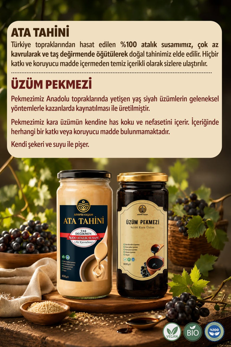 Taş Değirmen Ata Tahini & %100 Kara Üzüm Pekmezi