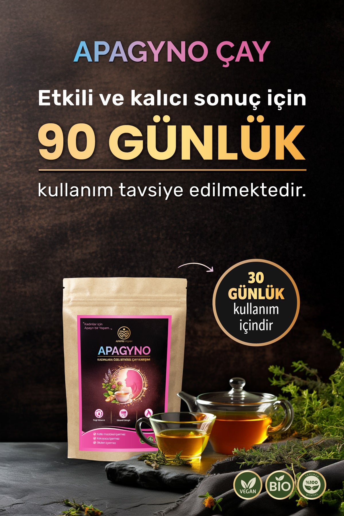 Kadınlara Özel Bio Çay Karışımı % 100 Bitkisel APAGYNO