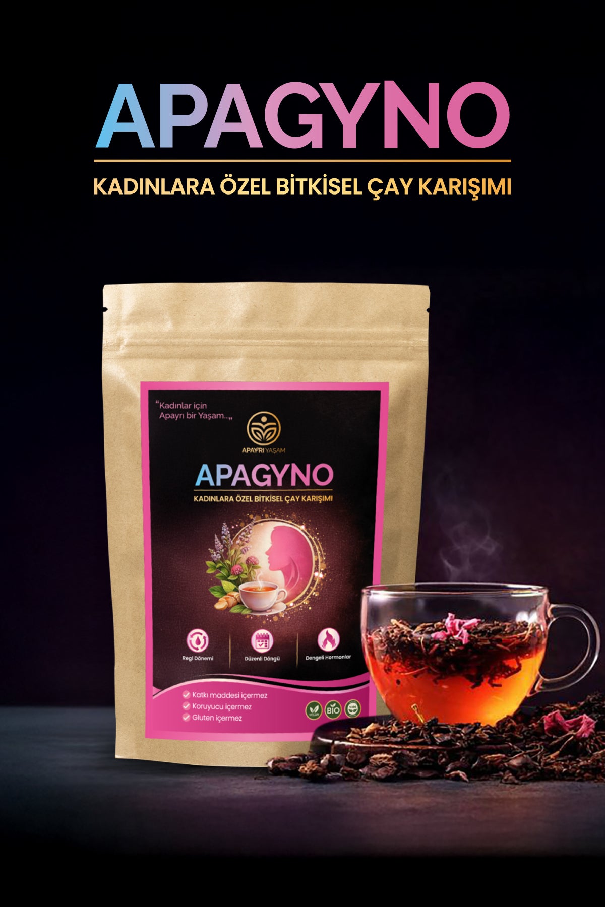 Kadınlara Özel Bio Çay Karışımı % 100 Bitkisel APAGYNO