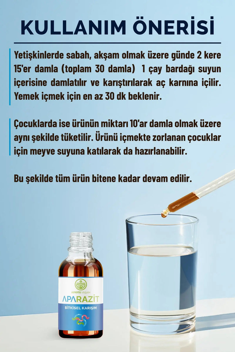Parazitler İçin Etkili Özel Bitkisel Kür APARAZİT Apayrı Yaşam