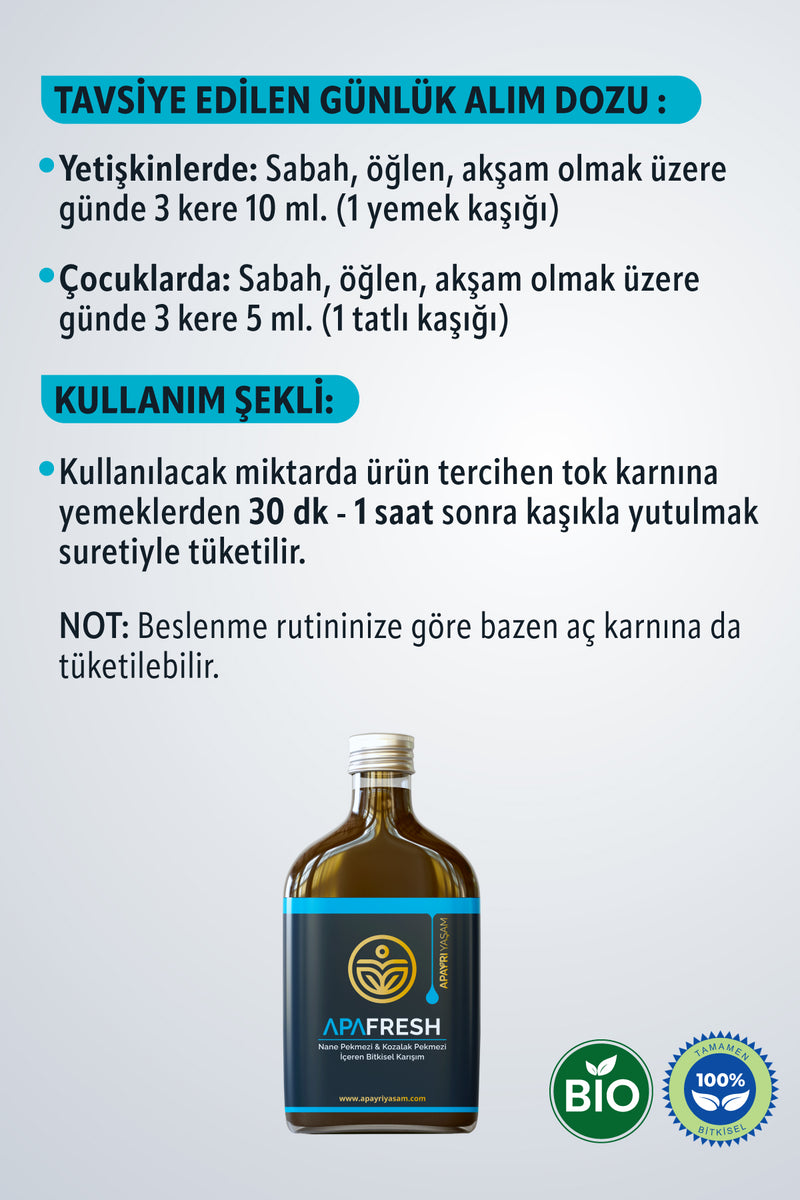 %100 Bitkisel Şurup Apafresh 200ml