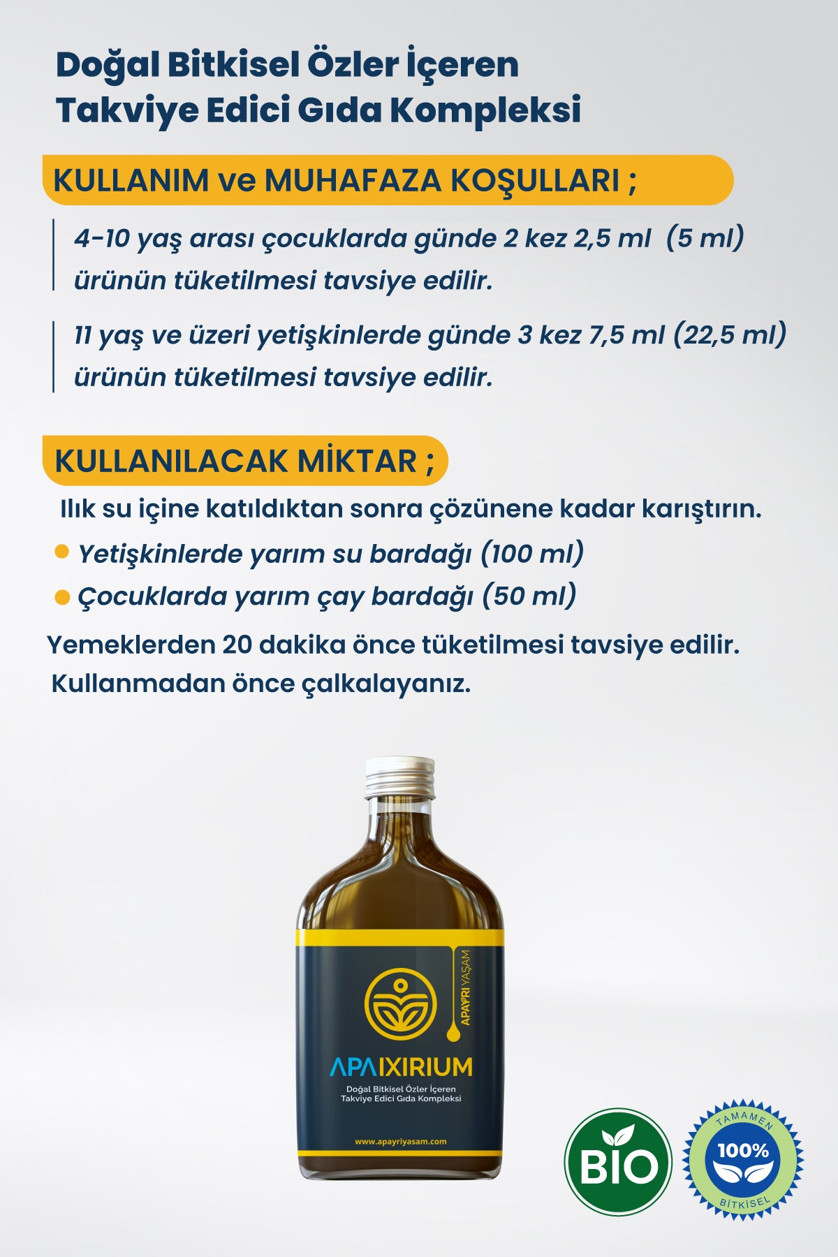 %100 Bitkisel Kür Seti  (APAİXİRİUM-APAFRESH)