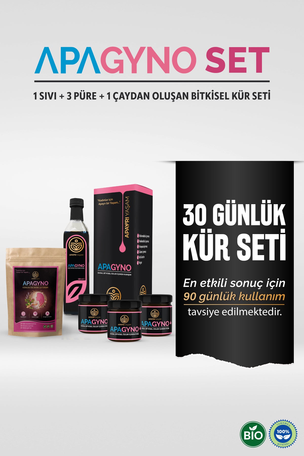 Kadınlara Özel Bio Kür Seti %100 Bitkisel Apagyno