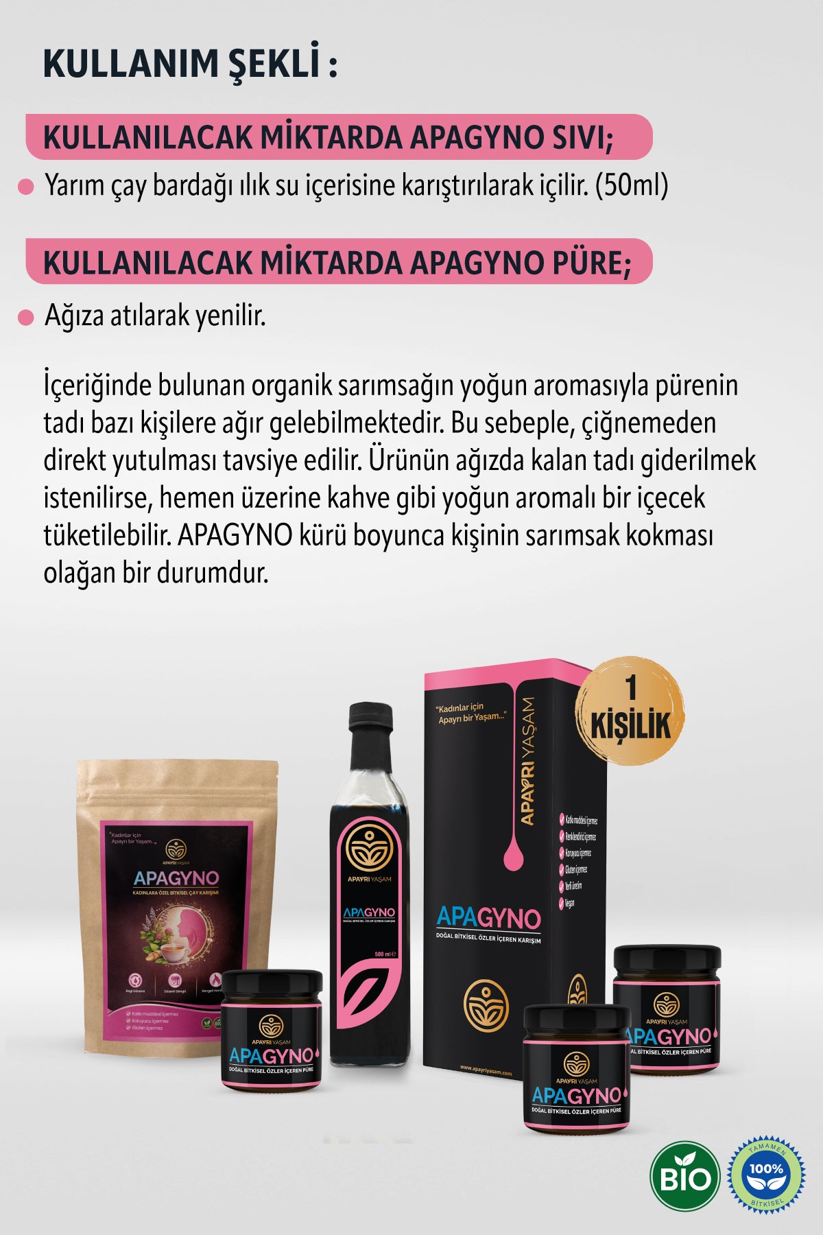 Kadınlara Özel Bio Kür Seti %100 Bitkisel Apagyno