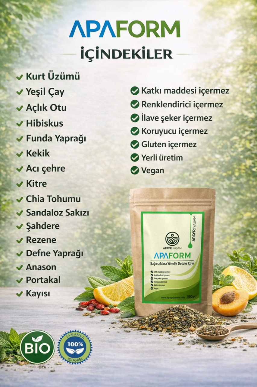 Doğal İçeriklerle Zenginleştirilmiş  Apaform Çayı  1 Aylık