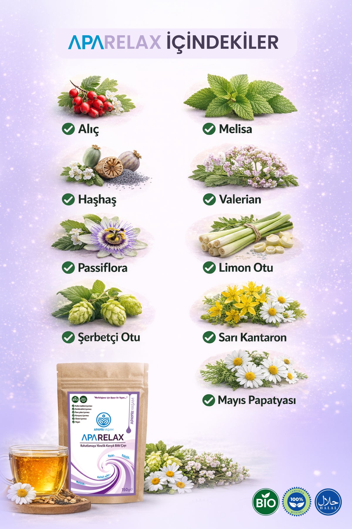 % 100 Bitkisel Çay Karışımı APARELAX
